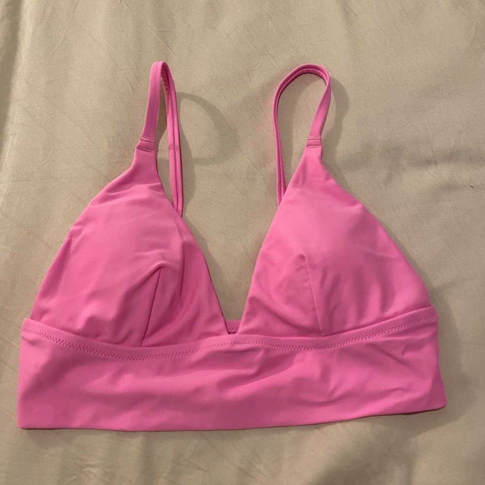 Aerie, Bright Pink Triangle Bikini Top, Size S